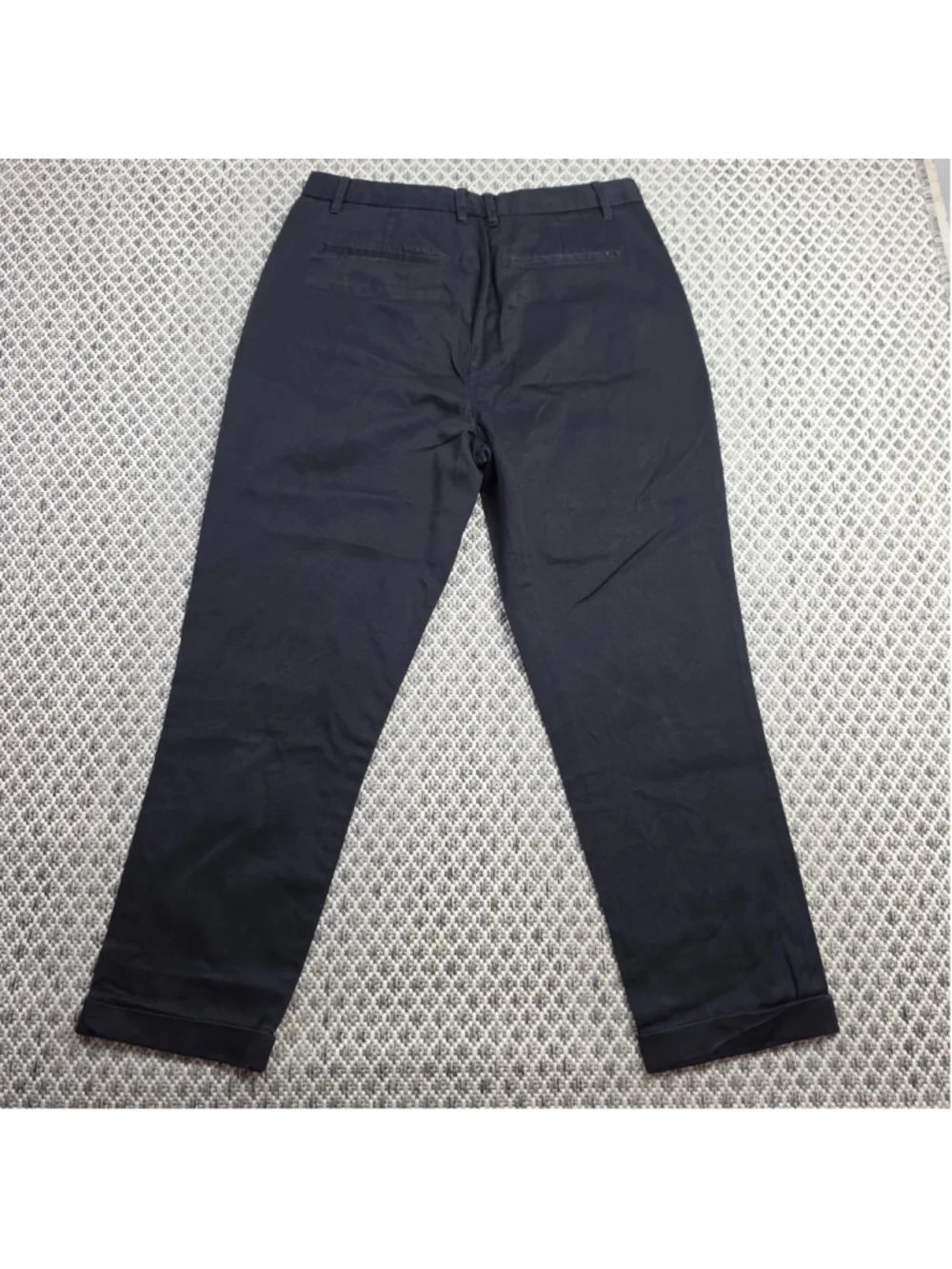 AllSaints Men’s 32 Black Pleated Chino Pants Button Fly Straight Leg Trousers